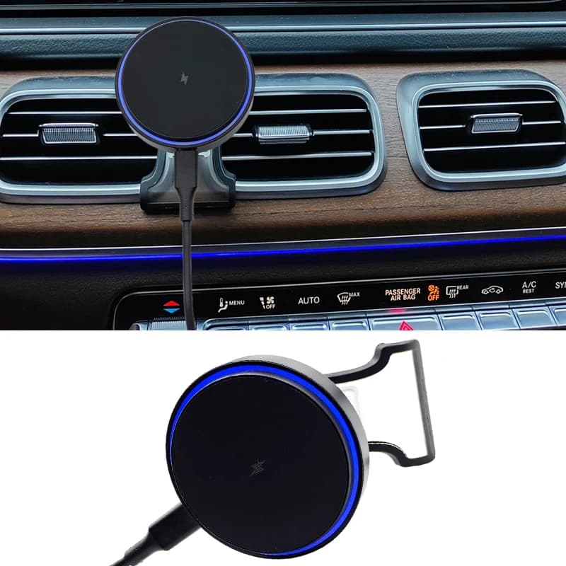 For Mercedes-Benz GLE GLS 2020 2021 2022 2023 2024 2025 15W Phone Magnetic Wireless Charger Holder Stand Trim Accessories