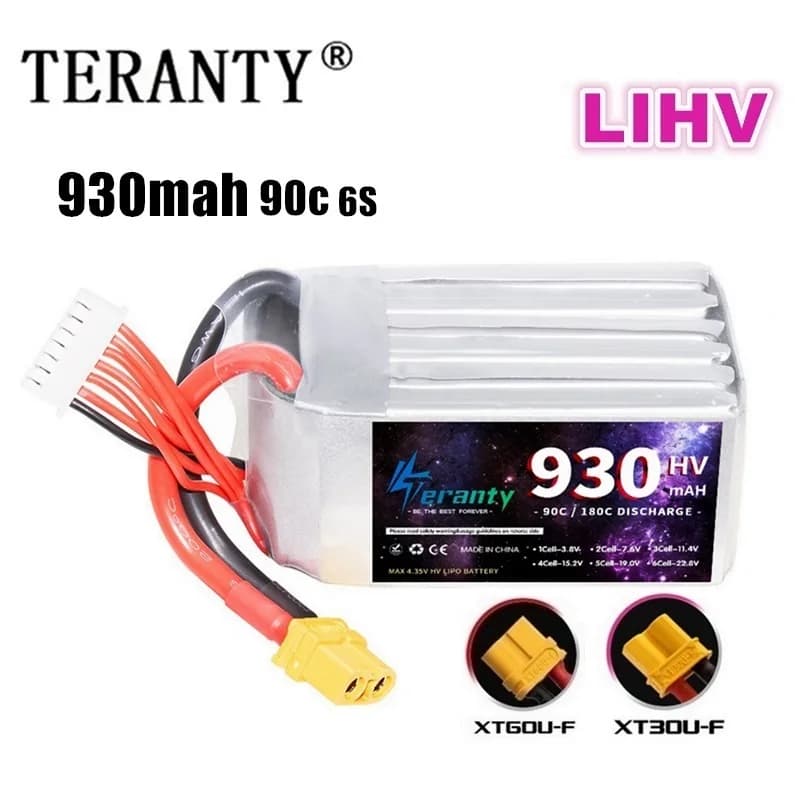 TERANTY HV 6s Batteria RC FPV Racing Drone Batteria 22.8v 930mAh 90C/180C LiPo Batteria Per RC Quadcopter Elicottero FPV Parti