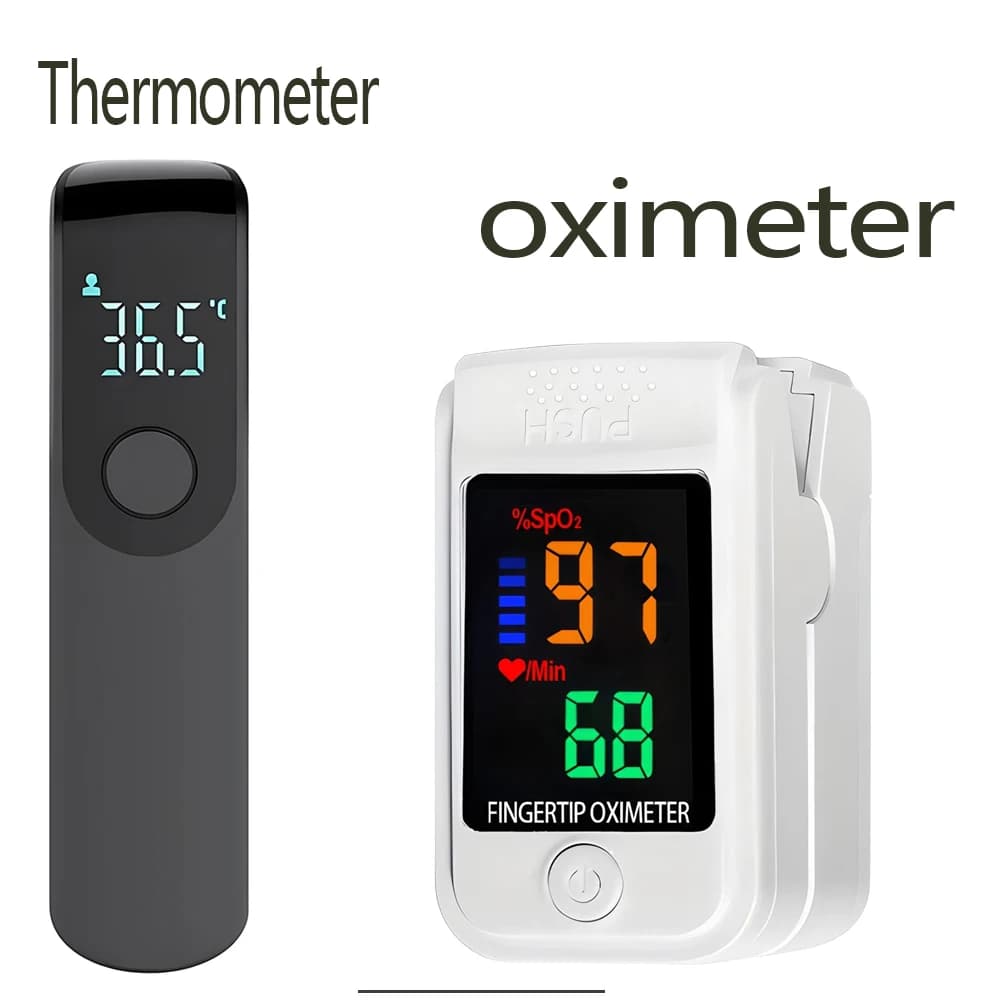Portable Fingertip Medical Equipment SpO2 PR Monitoring Oximeter Or Medical Non-Contact IR Thermometer Fast Measure Thermometer