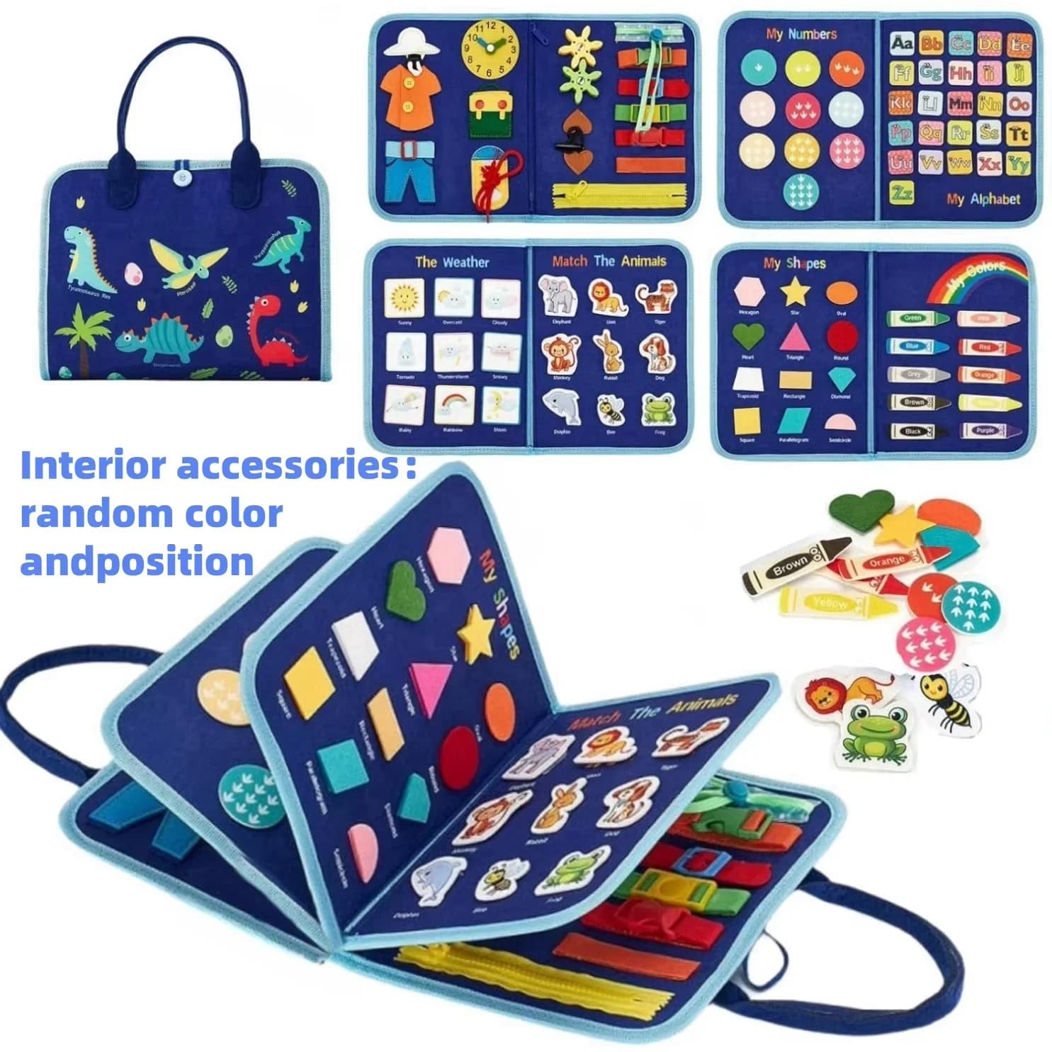 Tavola delle Attività Montessori, Giocattoli Sensoriali Educativi, Attività da Viaggio per Bambini, Sviluppo delle Abilità Motorie Fini, Regalo per l'Apprendimento Prescolare