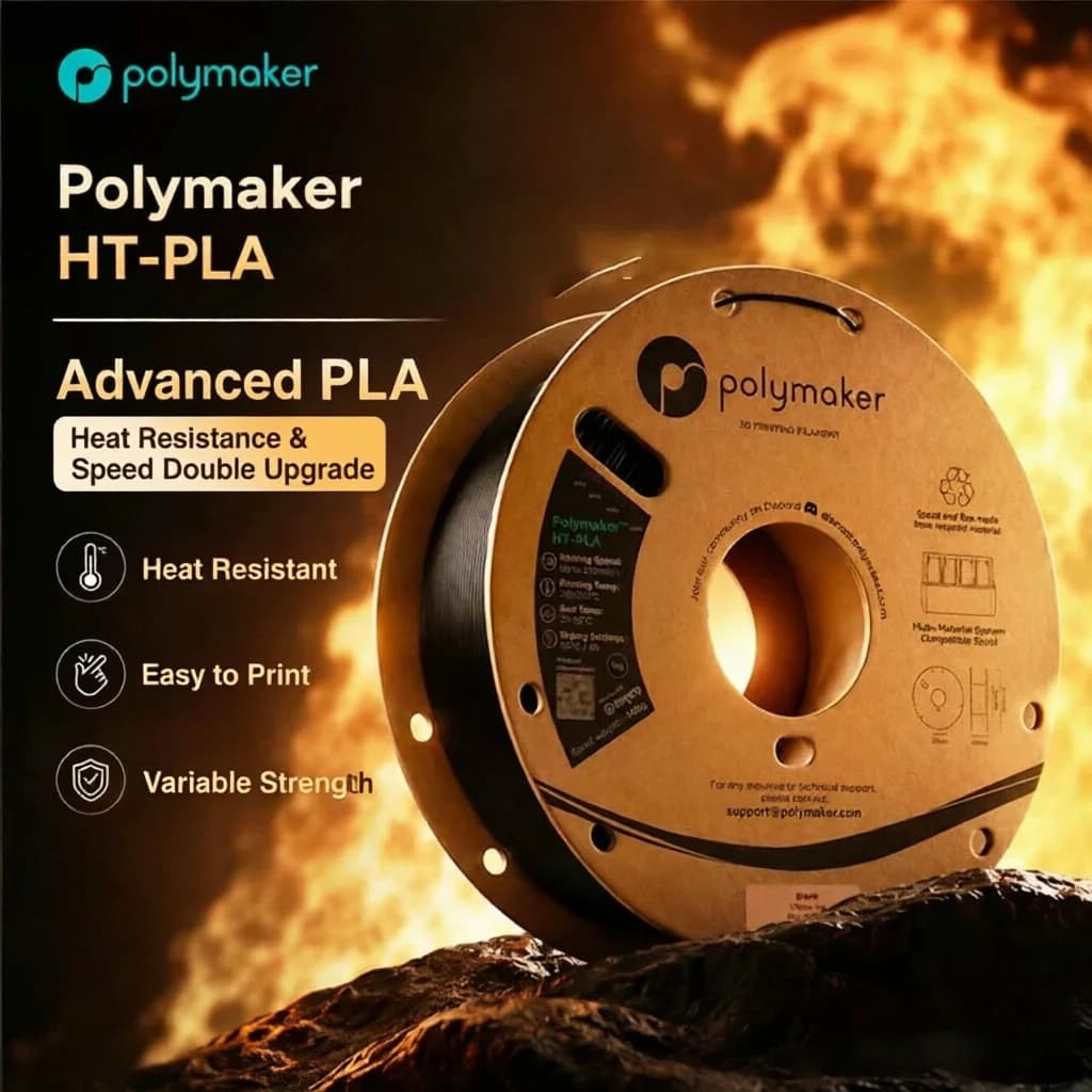 Polymaker HT-PLA 3D Filament 1kg 1.75mm Heat Stable Up To 150°C Easy Print Functional Parts Printing Line Material