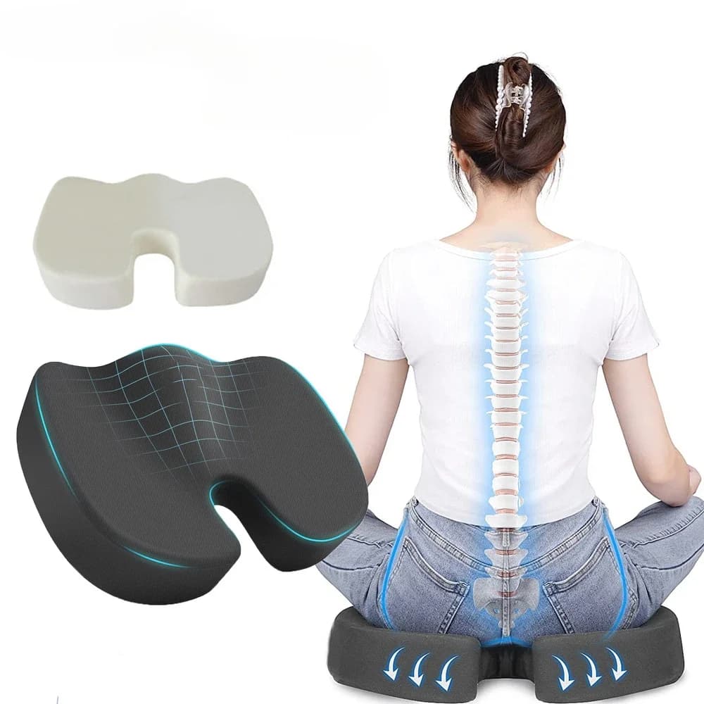 Cuscino Ergonomico per Sedia da Ufficio - Supporto Confortevole, Adatto per Sedili di Ufficio, Auto e Aerei