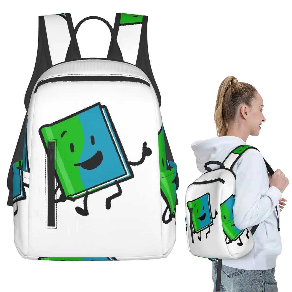 Borsa per libri BFDI, zaino per studenti, borsa per libri per bambini, borsa per computer, borse a tracolla per uomo e donna
