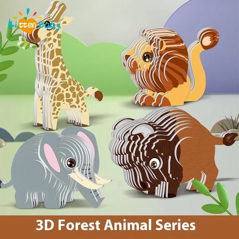 1 Set Bambini Educativi Giocattoli Montessori Divertente FAI DA TE Assemblaggio Manuale Modello Tridimensionale Animale 3D Puzzle di Carta Giocattolo Per La Ragazza del Ragazzo
