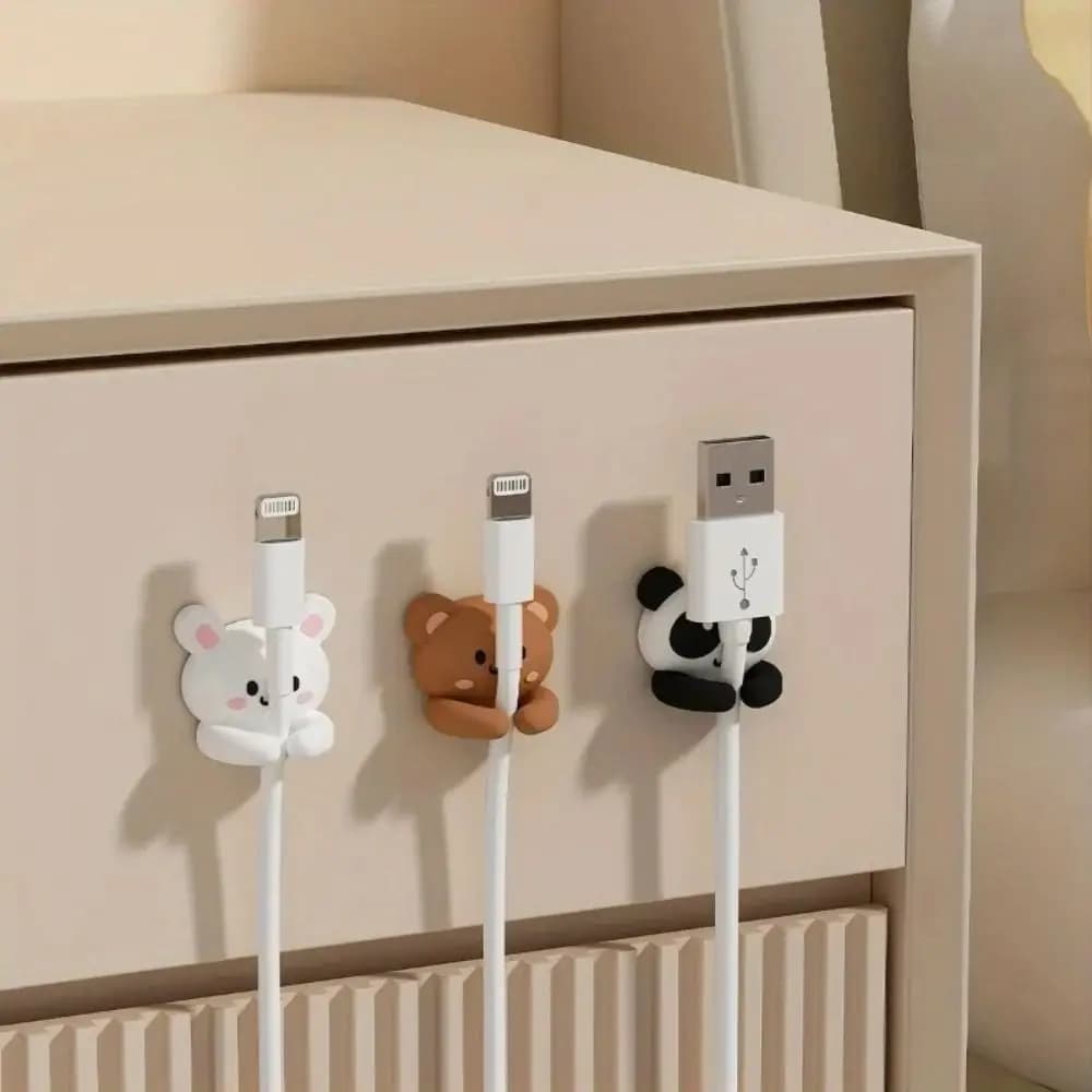 Clip per Cavi Autoadesiva con Forte Adesivo, Design Animale Carino, Organizzatore da Scrivania, Avvolgicavo, Clip per Mouse