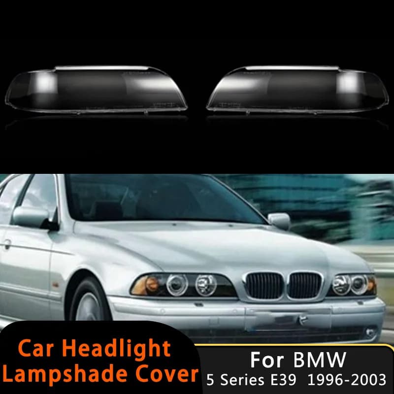 Auto Faro Ombra Trasparente Copertura Del Faro Per BMW Serie 5 E39 1996-2003 525 530 Lampada In Vetro Trasparente Lente Borsette Auto Paralume