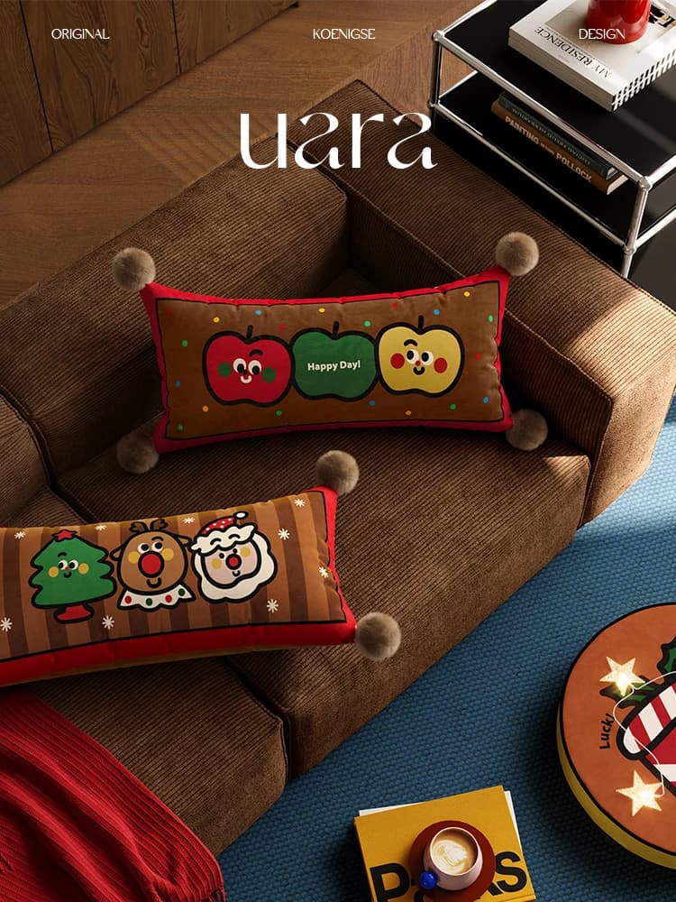Cuscino Lombare UARA Rosso per Divano, Celebrazione di Capodanno, Cuscino Rettangolare Lungo per Gambe, Design Moderno e Semplice