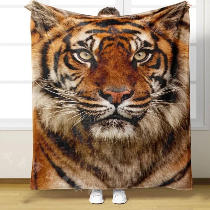 Ritratto di una testa di tigre poliestere stampato digitale Camera da letto in velluto flanella morbida fodera per divano coperta Copridivano morbido in pile