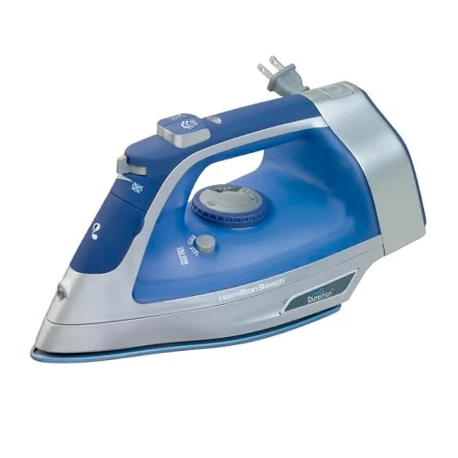 Ferro da Stiro a Vapore e Vaporizzatore Verticale per Vestiti con Piastra Durathon Antigraffio, Cavo Retrattile da 8' e Spegnimento Automatico a 3 Modalità
