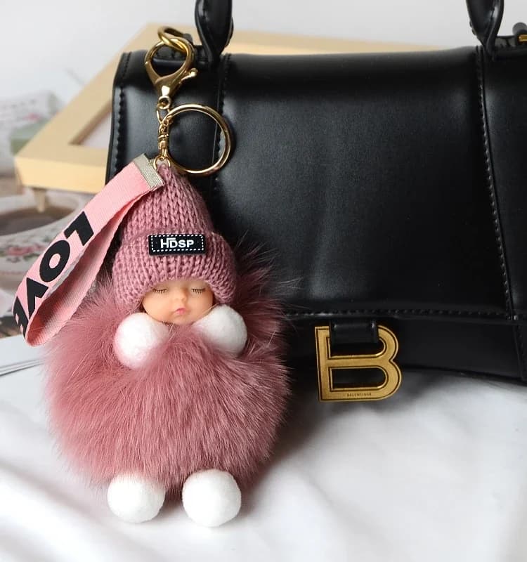 New Fox Hairball Sleep Doll Keychain Plush Sleep Baby Pendant Cute Sleep Bag Pendant For Lovers Friends And Classmates Gifts