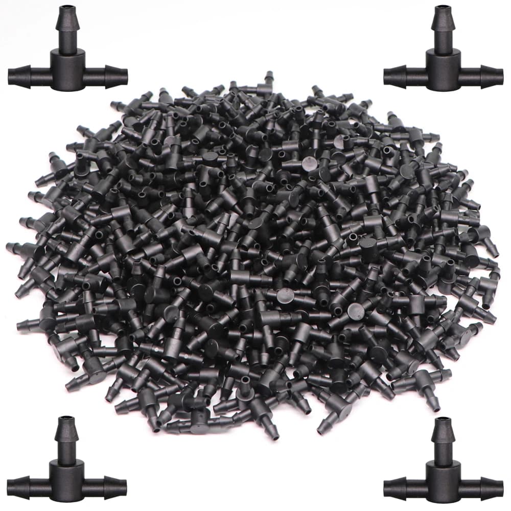 50-1500PCS 1/4 Inch Dropping Dropper Tee Connector Common Dropping Connector Serra Garden Tools Repair Fitting for 4/7mm Pipe