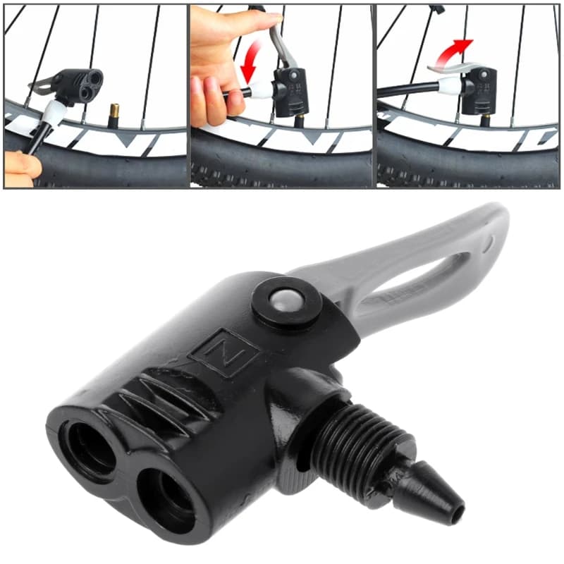 Pompa di bicicletta Ugello del Tubo Flessibile Adattatore Doppia Testa di Pompaggio Parti Accessori F/V Servizio A/V Schrader/Presta convertitore di valvola Della Bicicletta