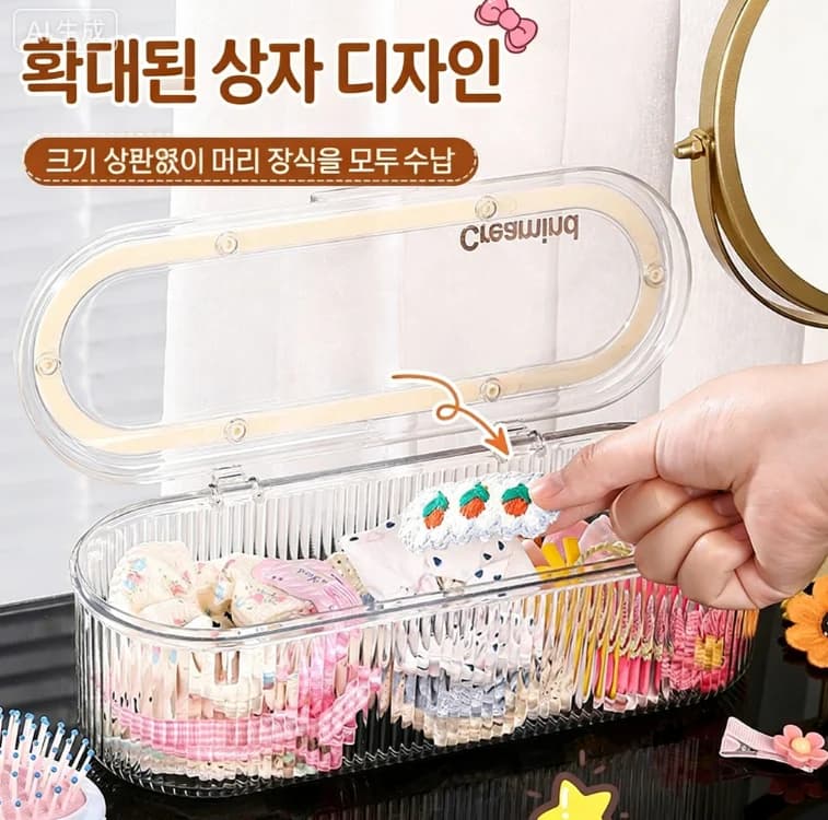 Organizer for Accessories Acrylic Hair, Transparent Container Box for Elastics and Fasces, Container for Detergent Capsules, Desk Storage Box