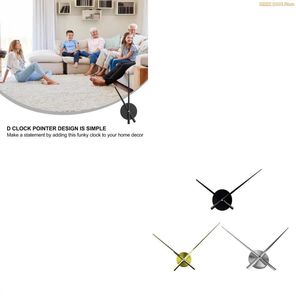K1AE Hands with Needles Wall Clock 3D Watch DIY Watch 3D Home Art Decoration
