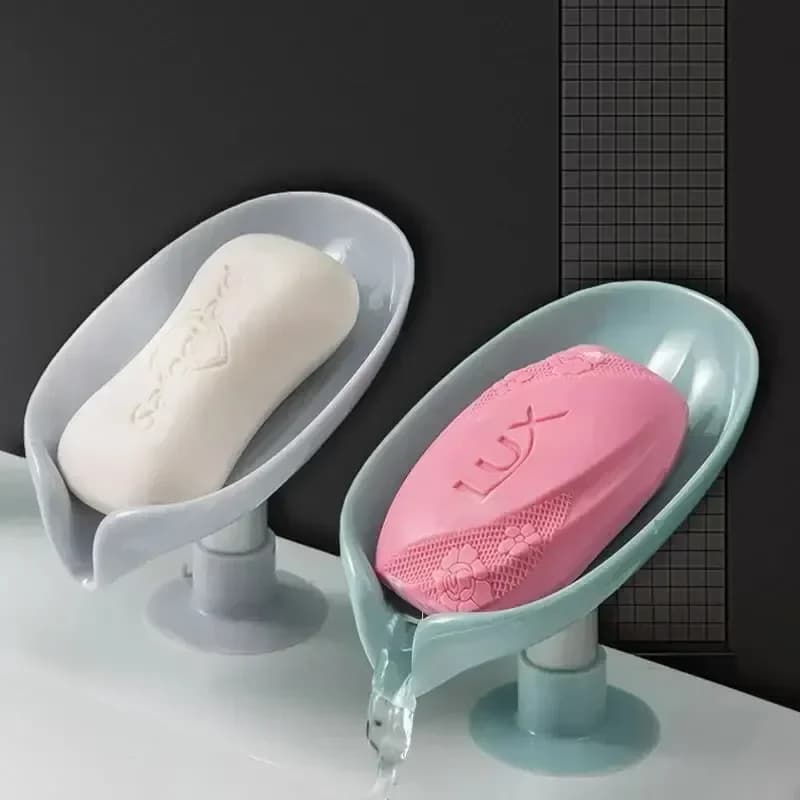 Portasapone a forma di foglia con ventosa, scolapiatti per spugna doccia, accessori per cucina e bagno