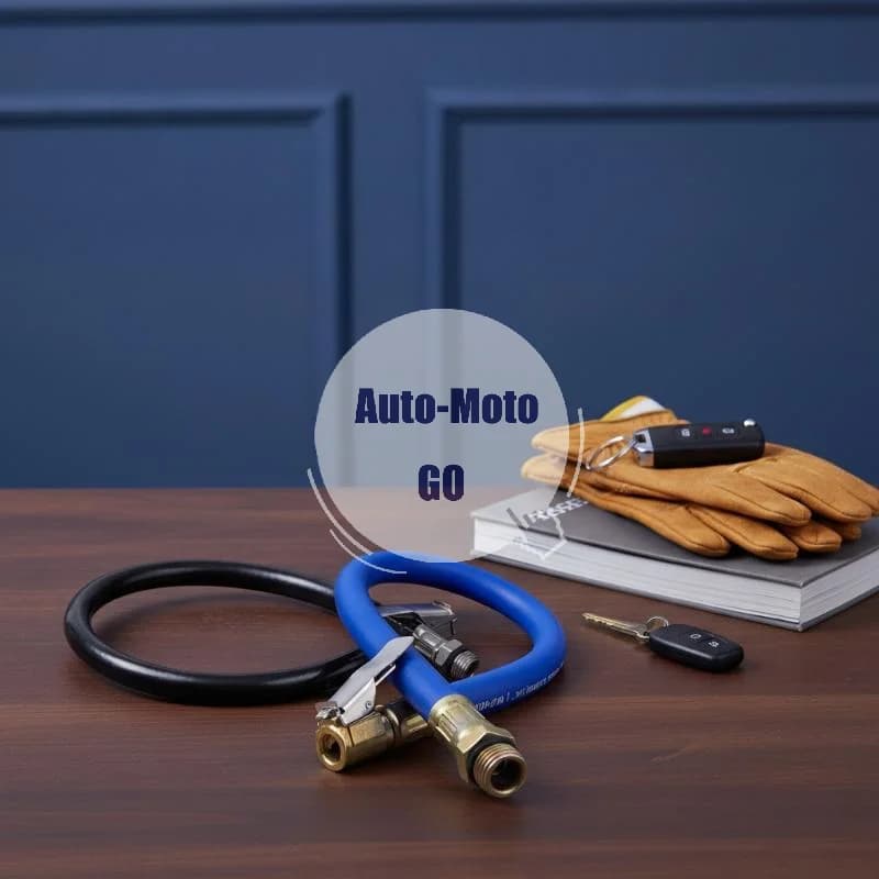 Air Tyre Inflator with Precision Pressure Gauge Durable Hose Connector Portable Auto Tire Pump for Car Motorcycle Travel