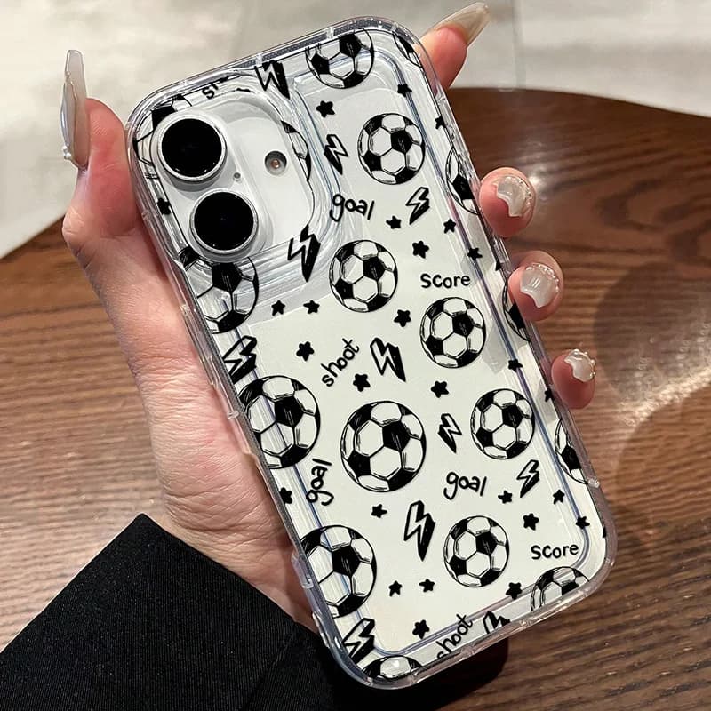 Cover per Telefono a Tema Calcistico per Samsung Galaxy S25 S24 S23 S22 S21 S20 S10 Note20 Note10 Ultra Plus 4G 5G, Cover Posteriore Trasparente