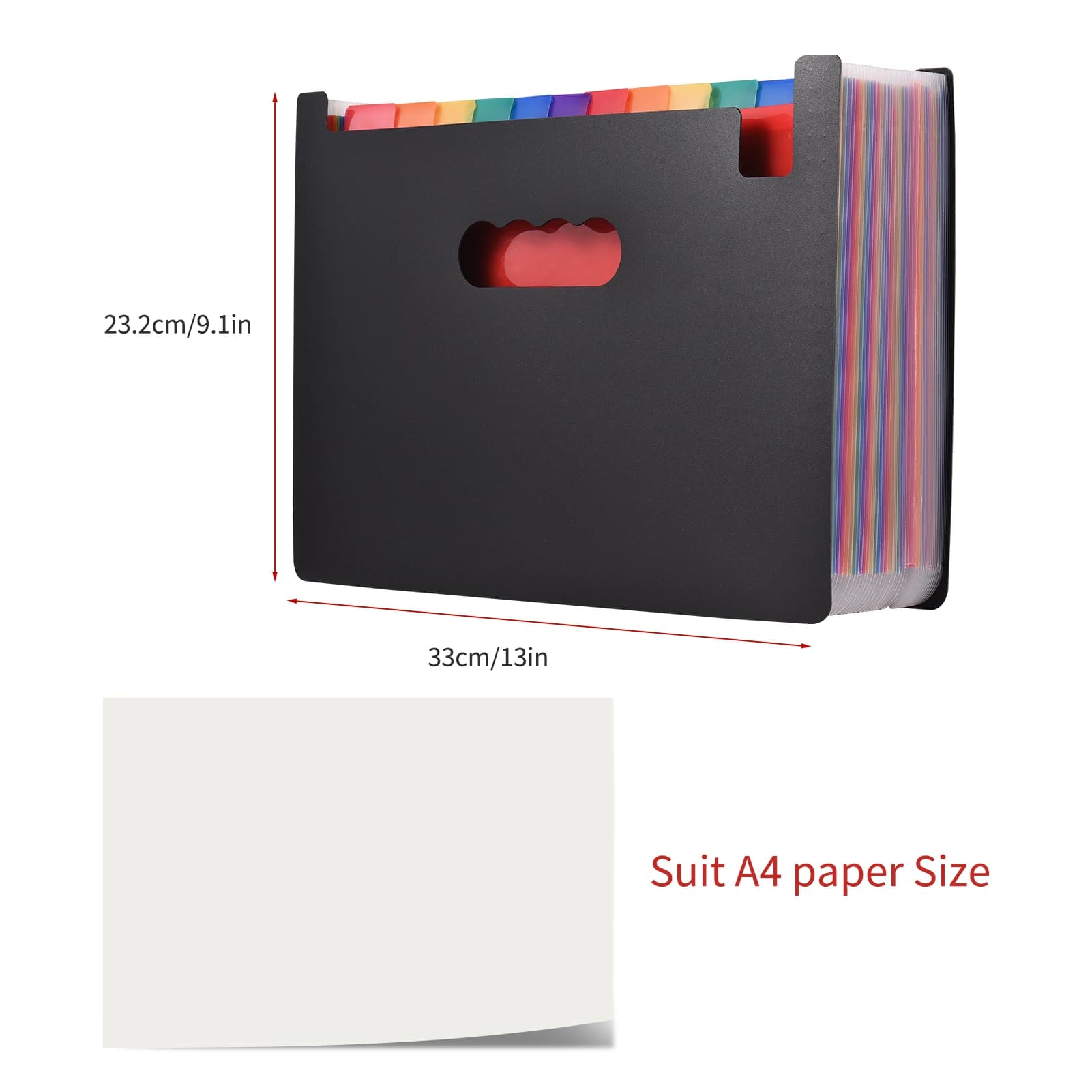 Organizzatore di Cartelle Espandibili, Portadocumenti Colorato Impermeabile da Scrivania, Formato A4 con Etichette per Documenti