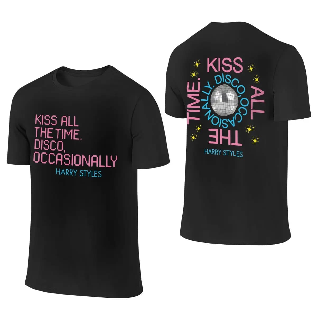 Vintage Harryed Stylesed Kiss All The Time. Disco, T-shirt occasionali da uomo e da donna in puro cotone, idea regalo, abbigliamento