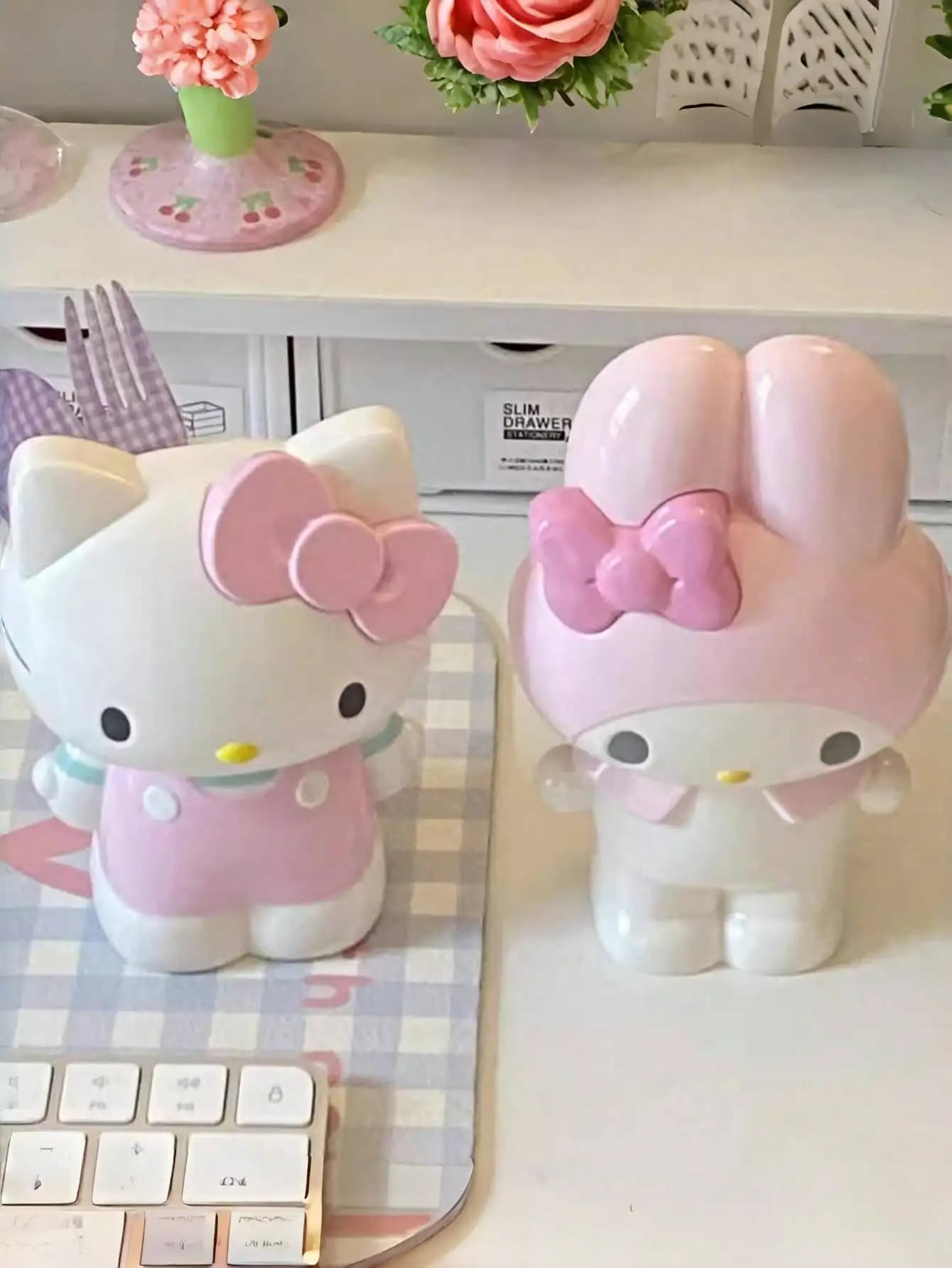 1 pezzo Sanrio per Hello Kitty e My Melody, custodia multifunzionale - PVC leggero, organizer da scrivania a tema cartone animato