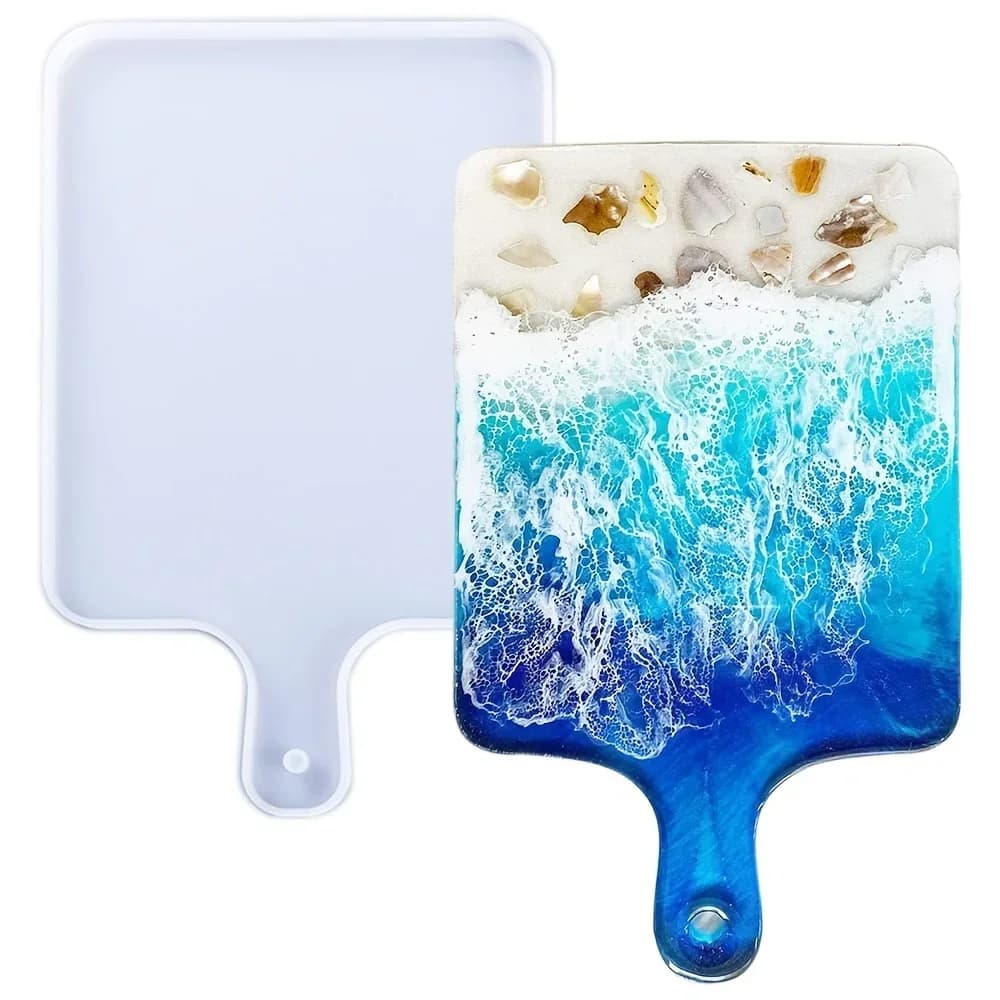 Stampi per vassoi in silicone in resina, stampi per colata in resina epossidica, modello rettangolare per stoviglie grandi in resina fai da te per la decorazione domestica