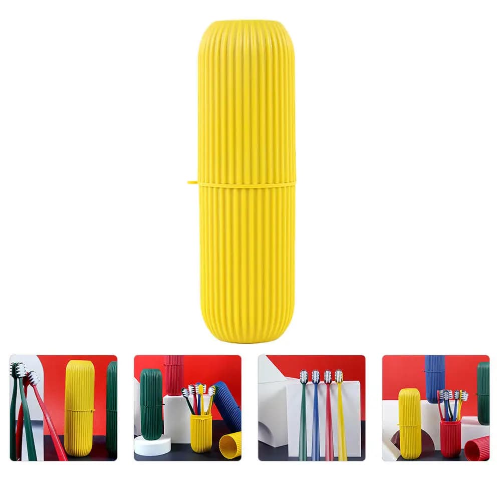Set da 1: Porta Spazzolino con Spazzolino Manuale a Setole Morbide per Adulti, Pulizia Denti e Cura Gengive Sensibili, per Casa e Viaggio