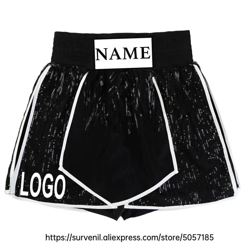 Pantaloncini da boxe personalizzati con logo/nome Pantaloncini da combattimento Muay Thai Stampa DTG Stampa sublimatica Ricamo Abbigliamento da combattimento MMA personalizzato