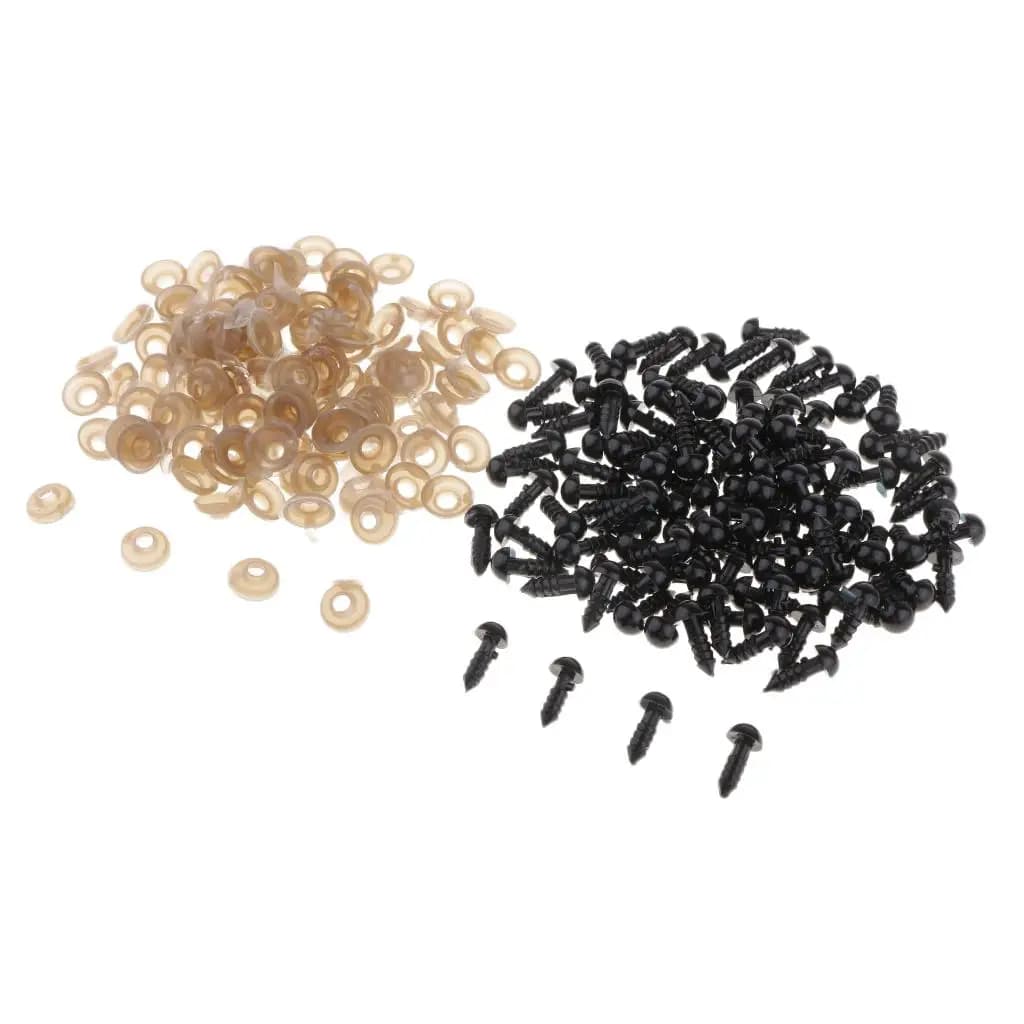 Occhi di sicurezza per giocattoli all'uncinetto e animali di peluche, accessori in plastica nera per la creazione di bambole, per lavori artigianali fai da te
