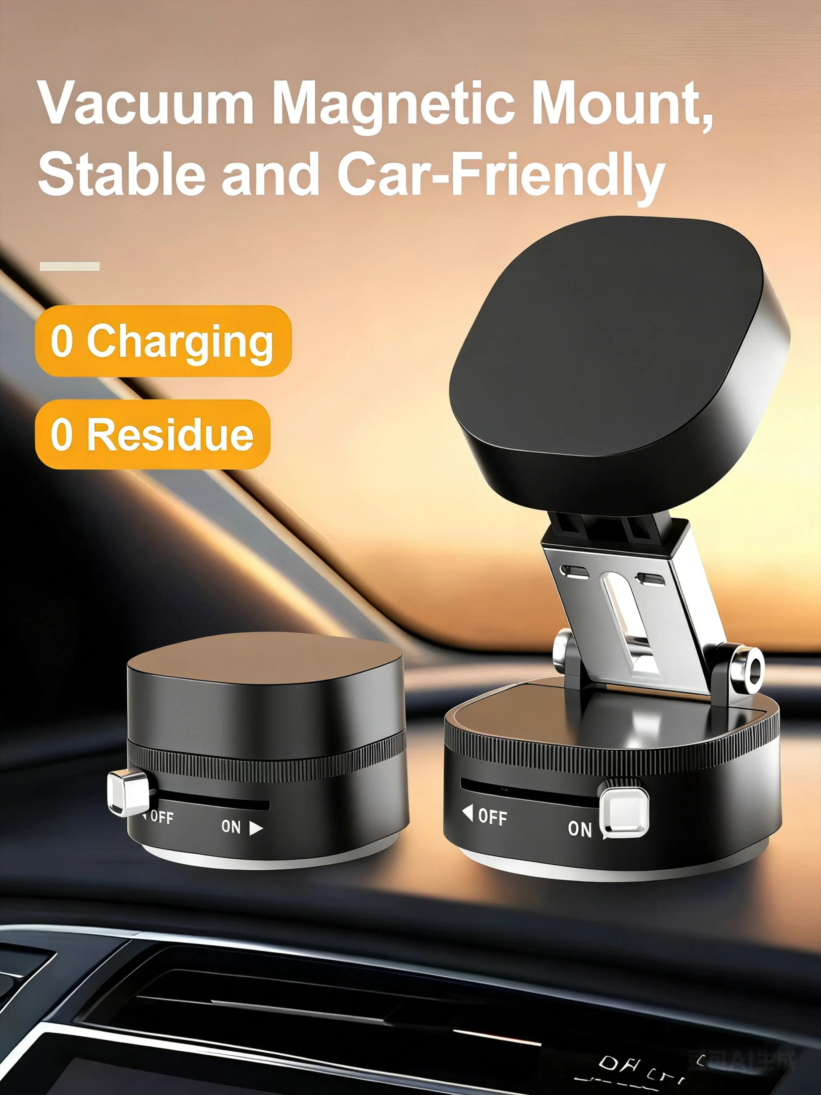 Supporto per auto sottovuoto a ventosa, supporto universale pieghevole per nuovo telefono popolare, supporto a ventosa magnetica, desktop transfrontaliero