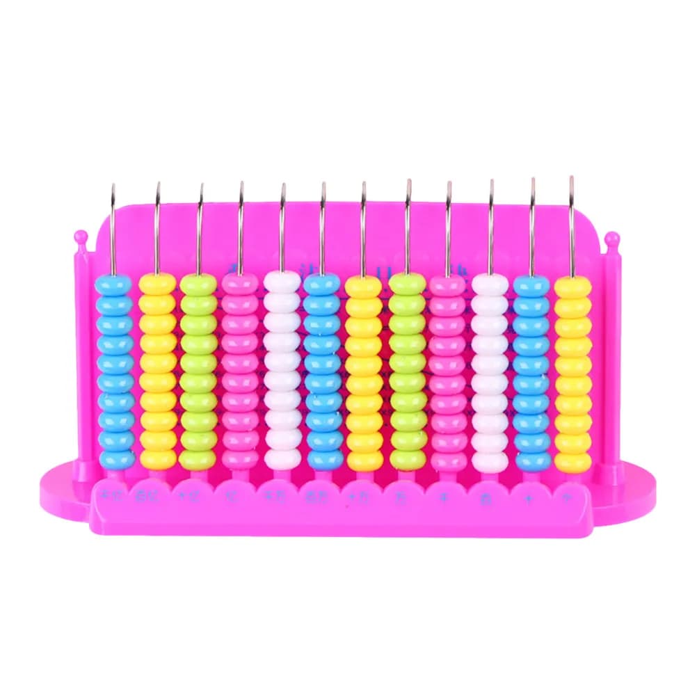 Plastic 12-Digit Abacus Kids Calculate Tool Educational Abacus for Preschool Math Learning Mental Arithmetic Development Tool