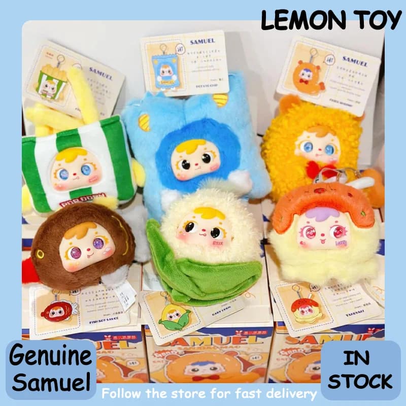 Genuino Samuel Fried Shrimp Series Blind Box Fashionable toy bag Creative handmade surprise necklace Birthday Gift for Halloween girl