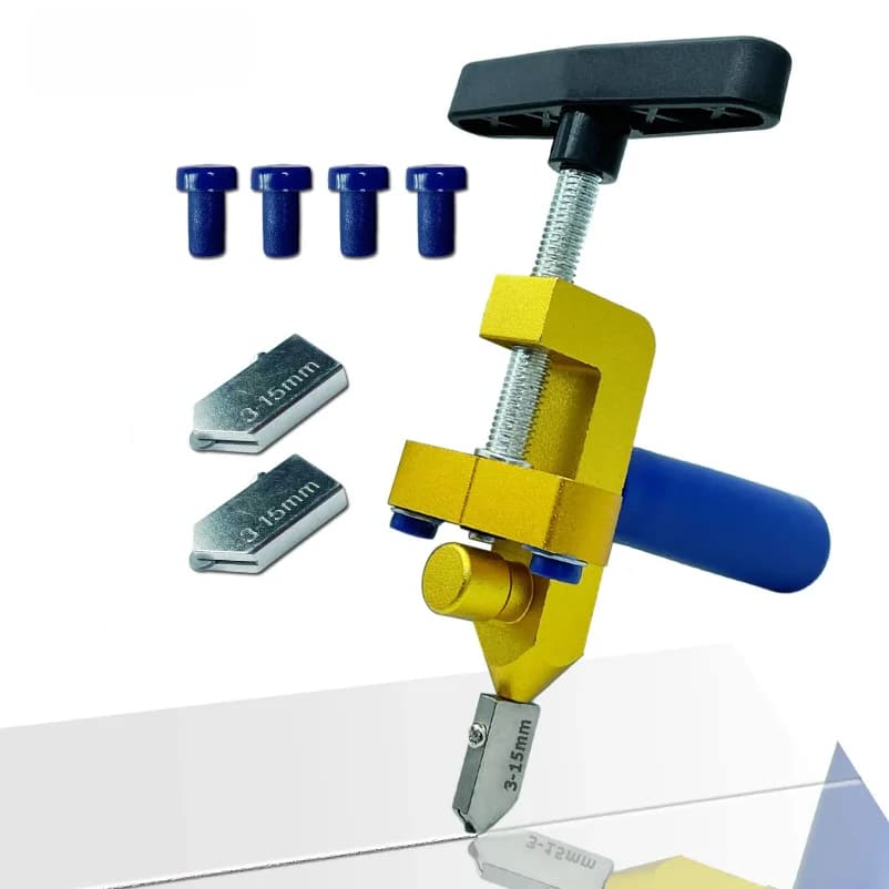 Utensile Manuale per Taglio Ceramica e Piastrelle in Vetro con Rotella Diamantata, Accessori e Ugelli