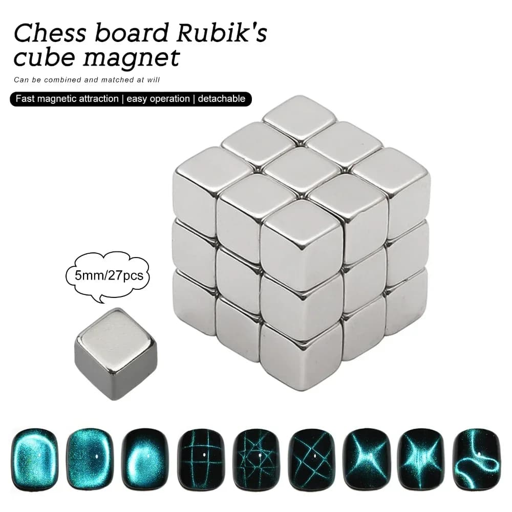 2 sets of magnets for cat eyes for nails Strong squares magnetic sticks Magnetic nail polish for cat eyes gel