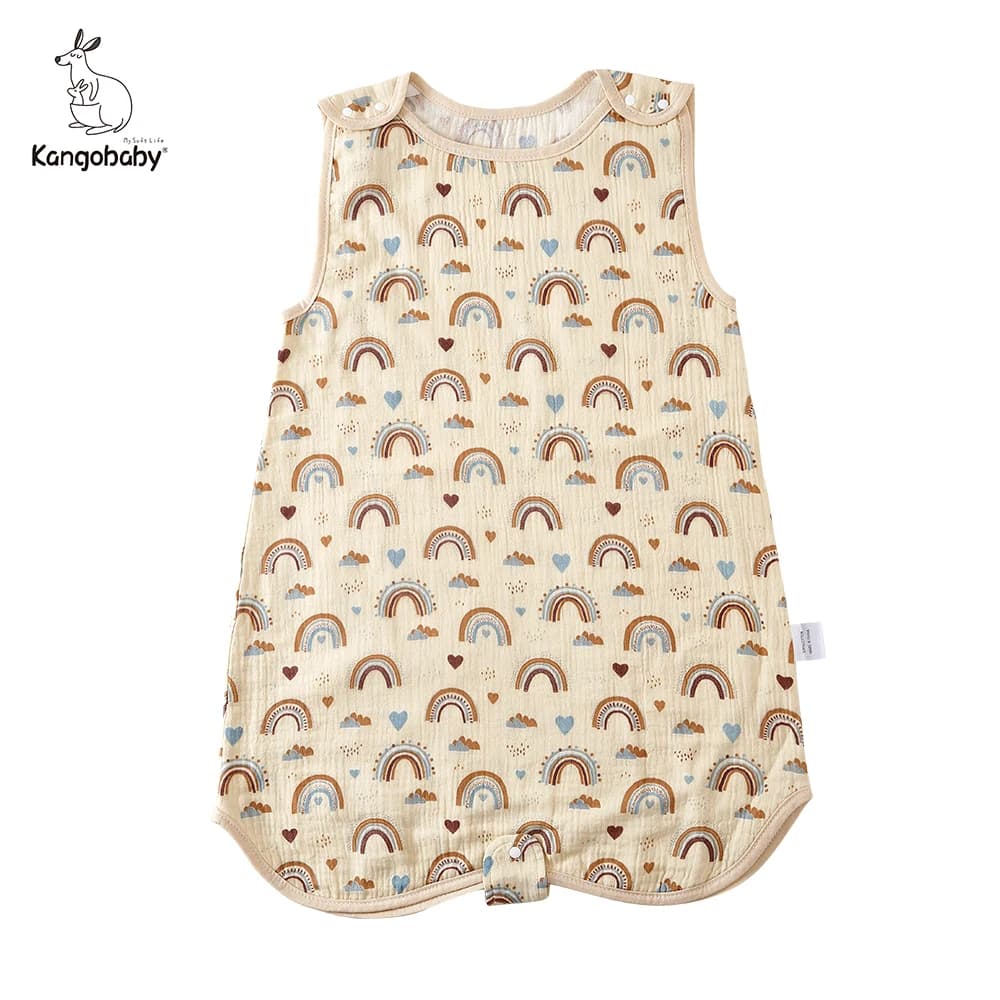 Kangobaby # My Soft Life # sacco a pelo in mussola di cotone traspirante estivo senza maniche per neonato Super confortevole