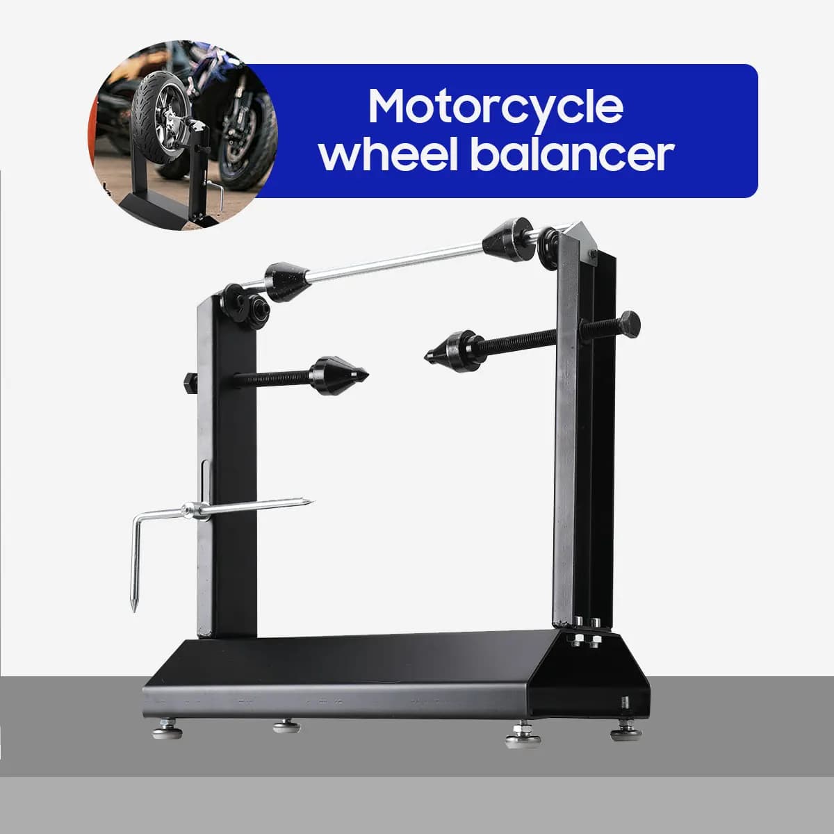 Telaio di bilanciamento dei pneumatici per moto Manuale generale Semplice macchina di bilanciamento Strumento di bilanciamento Strumenti di manutenzione per piastra pneumatici