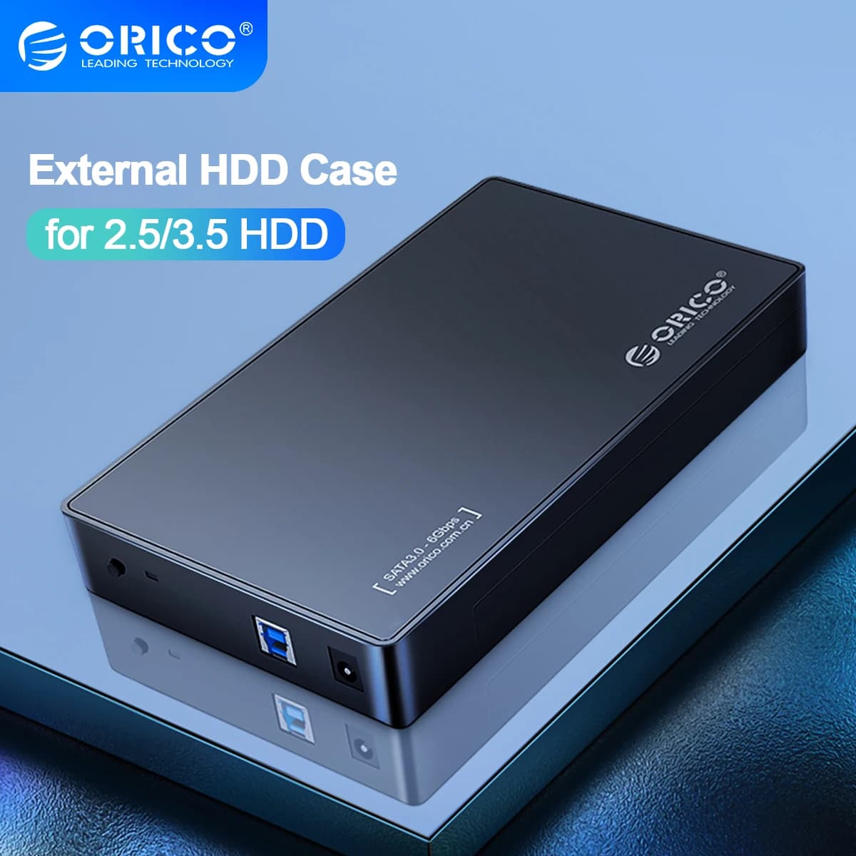 ORICO Custodia per HDD da 3,5 pollici Adattatore SATA a USB 3.0 Custodia per disco rigido esterno per custodia per disco HDD SSD da 2,5 "3,5" per PC portatile