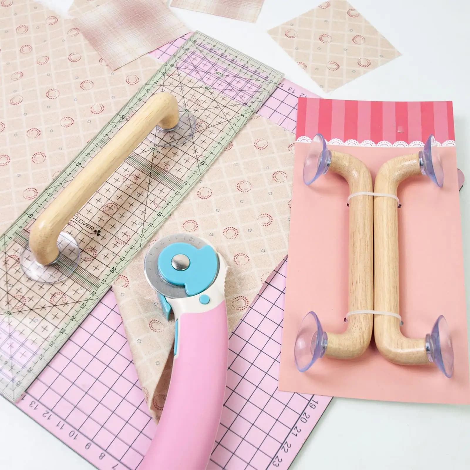 Trapunta Righello Grip Ventosa Modello Strumento Quilting Grip Maniglia Guida di taglio antiscivolo per cucito su tessuto Creazione di sartoria