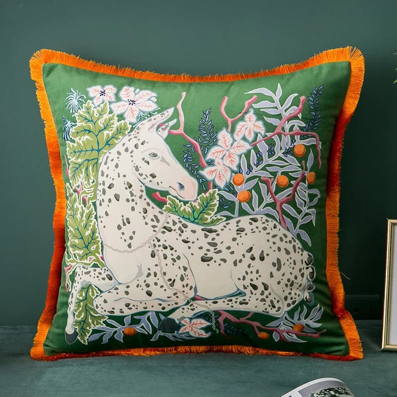 Home Gorgeous Cushion Cover Oriental Mystical Animals Print Ancient Style Decorative Pillow Case Luxury Coussin 60x60cm