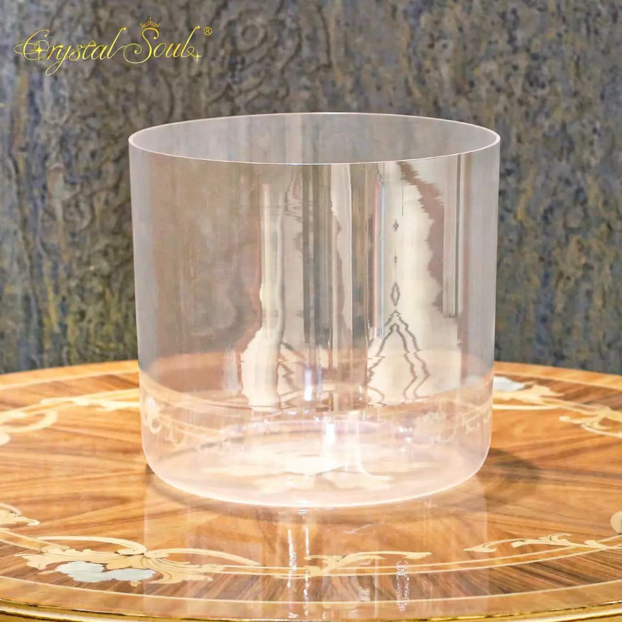 Crystal Soul High Quality 7-8.5 Inch Pearl Moonlight Colored Alchemy Crystal Bowl for Meditation Crystal Singing Bowls