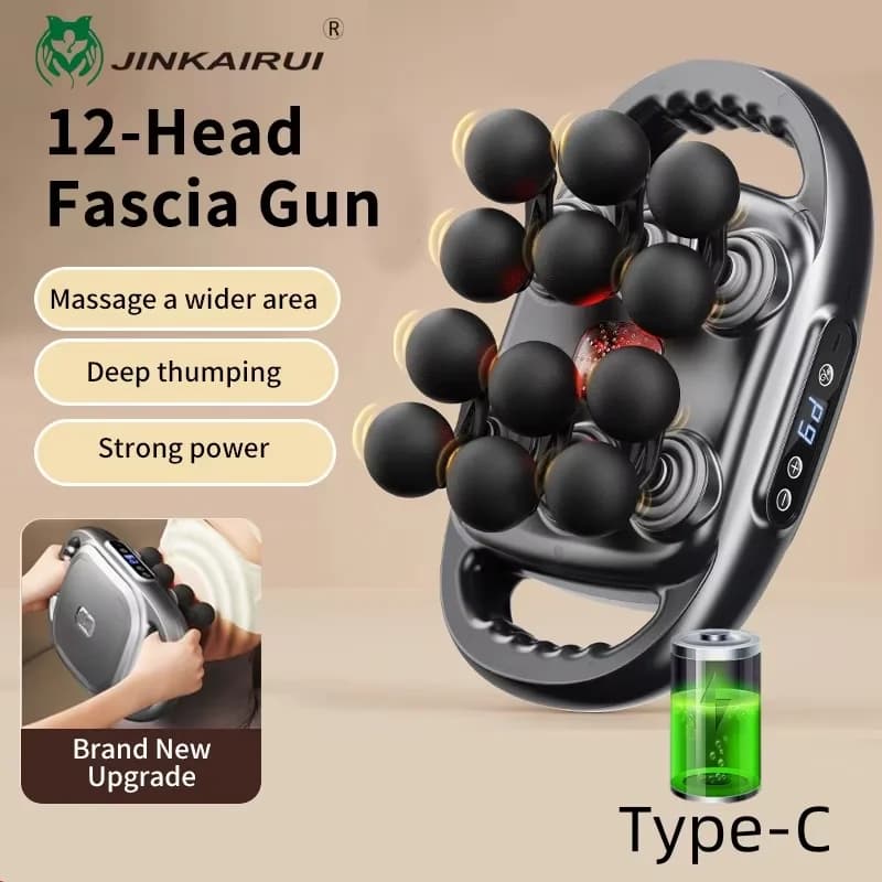 Full Body Massage Gun with High Frequency Vibration Back Massage, Life, Neck and Shoulders Muscle Massage 12/16 Head Band Gun