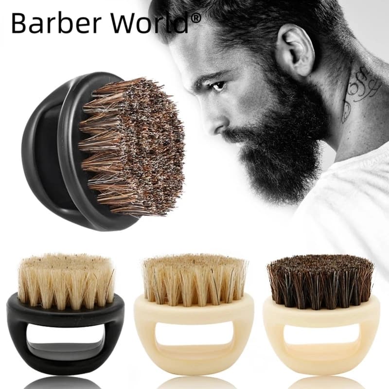 Pennello da barba da uomo Spazzole da barbiere portatili Spazzole da barba per salone Pulizia del viso Pennello da rasoio Strumenti da barba in setole di cavallo in plastica