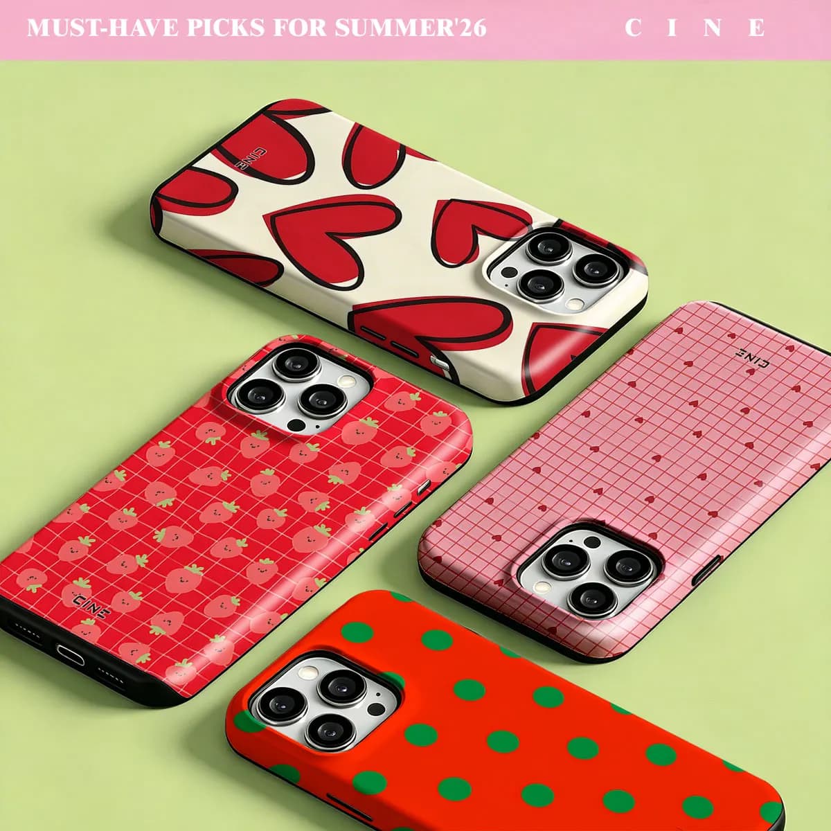 Red Green Dot Tile Phone Case for iPhone 18 17 16 15 14 13 12 Pro Max Plus Air Magnetic Double-layer Back Cover