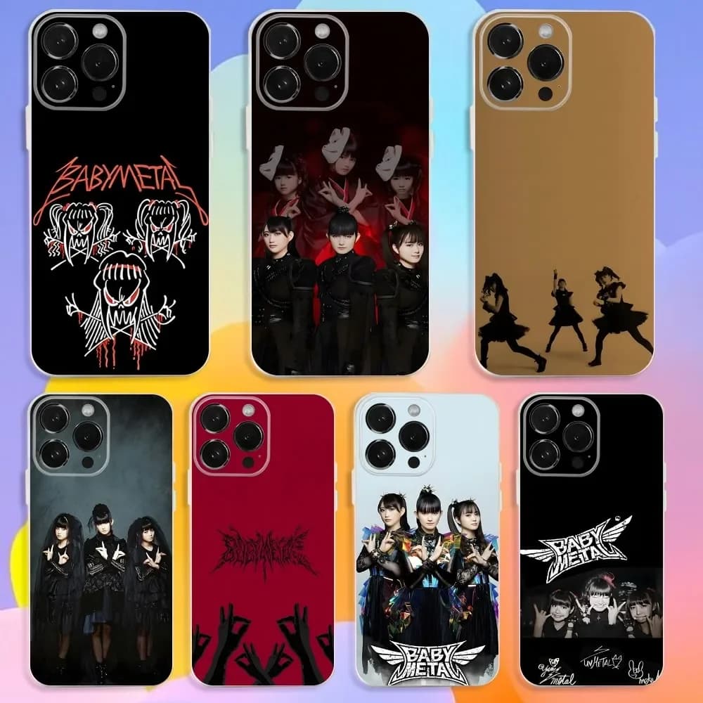 B-BABYMETAL Rock Band Phone Case For iPhone 16,15,14,13,12,11 Pro,Max,Plus,X,XS,XR,SE,Mini Transparent Silicone Soft