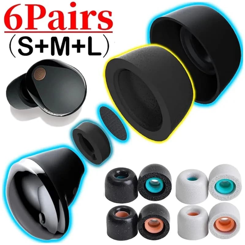 6-1 pair of memory foam tip for Sony WF-1000XM4 WF-1000XM3 Spare wireless earphones S/M/L anti-slip cap protective case