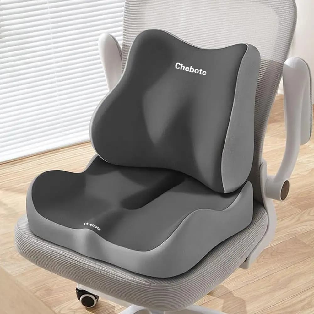 Cuscino di supporto lombare in memory foam Supporto ergonomico per la vita Cuscino per sedia da ufficio Cuscino per sedile con rimbalzo antiscivolo per sedia da ufficio
