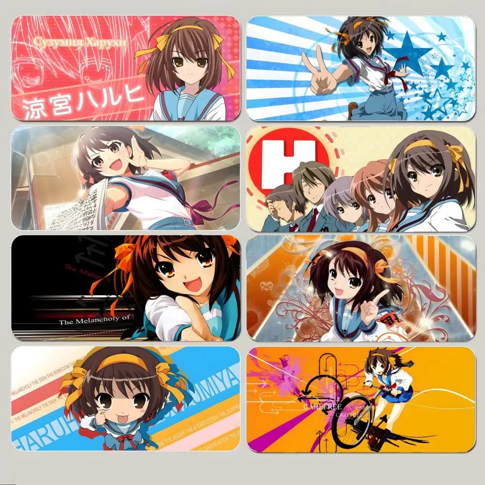 school timetravel T-The Melancholy of Haruhi Suzumiya Mouse Pad Large Gaming Mousepad with Thick Stitched Edge Non-Slip Desk Mat