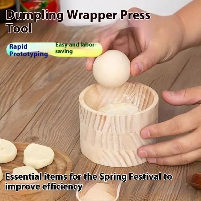 Strumento per pressa per gnocchi di legno Stampo per legno e palla Pressa manuale per pasta per pelle Strumento per rotolare il torta a mano Creatore rapido per involucro di gnocchi