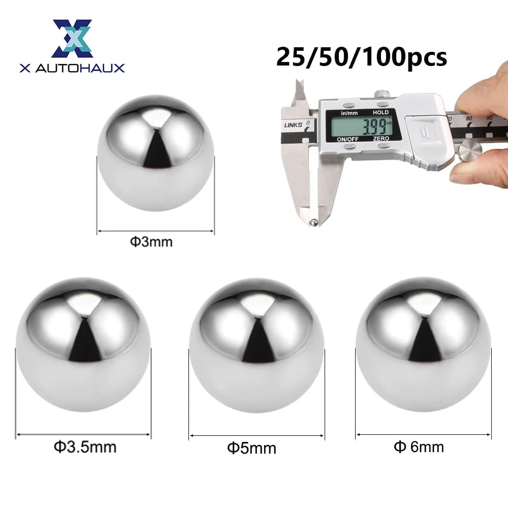 Sfere di precisione X Autohaux 3mm 3.5mm 4mm 5mm 6mm in acciaio cromato massiccio G10 per cuscinetti a sfera 20/25/50/100 pezzi
