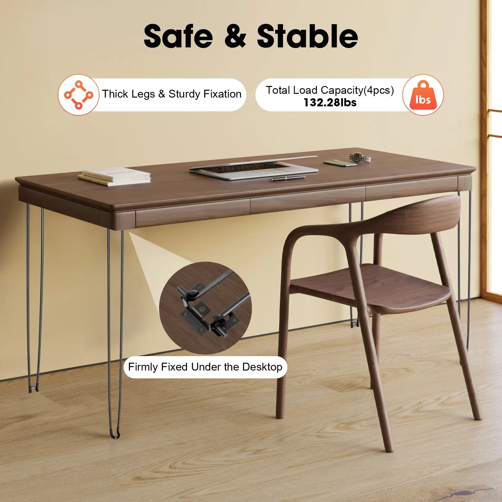 28.5 In 4Pcs Hairpin Legs,Iron Furniture Table Legs,Modern Industrial Style Desk Legs,Easy To Install Non Slip Replacement Furniture Legs