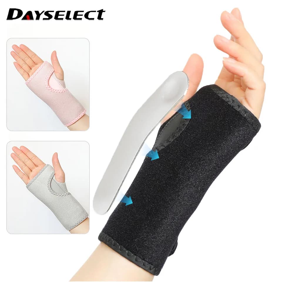 1 pz sport piastra in alluminio tendine guaina tutore da polso doppia cinghia compressione tutore da polso tutore per immobilizzazione polso uomo donna